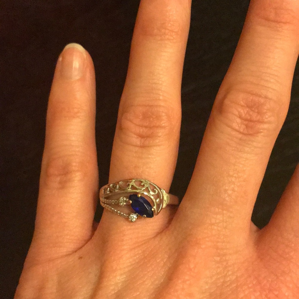 Designer blue stone ring